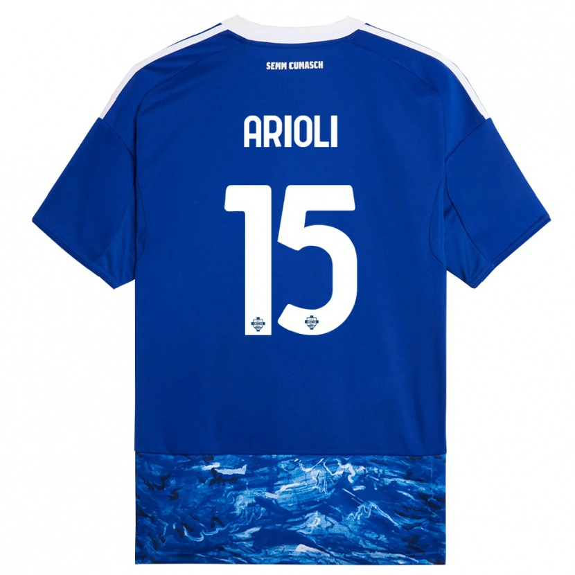 Danxen Kinderen Mattia Arioli #15 Blauw Wit Thuisshirt Thuistenue 2025/26 T-Shirt