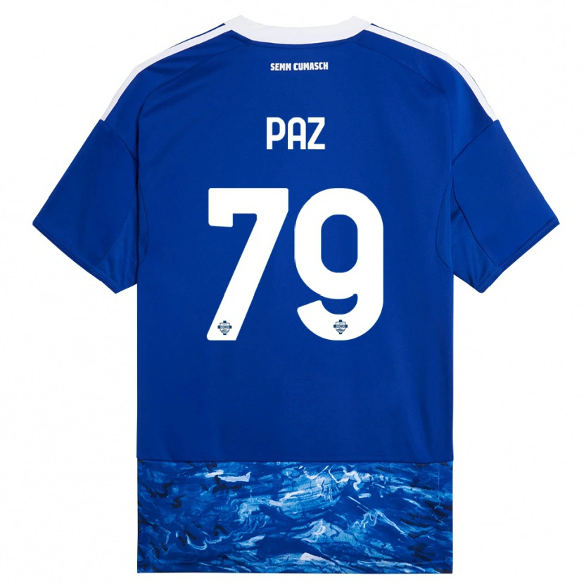Danxen Kinderen Nico Paz #79 Blauw Wit Thuisshirt Thuistenue 2025/26 T-Shirt