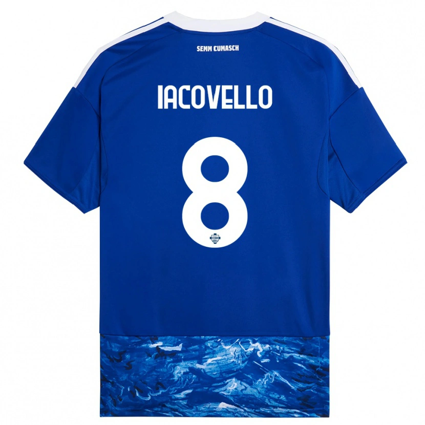 Danxen Kinderen Mattia Iacovello #8 Blauw Wit Thuisshirt Thuistenue 2025/26 T-Shirt
