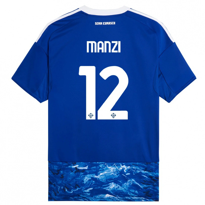 Danxen Kinderen Federico Manzi #12 Blauw Wit Thuisshirt Thuistenue 2025/26 T-Shirt