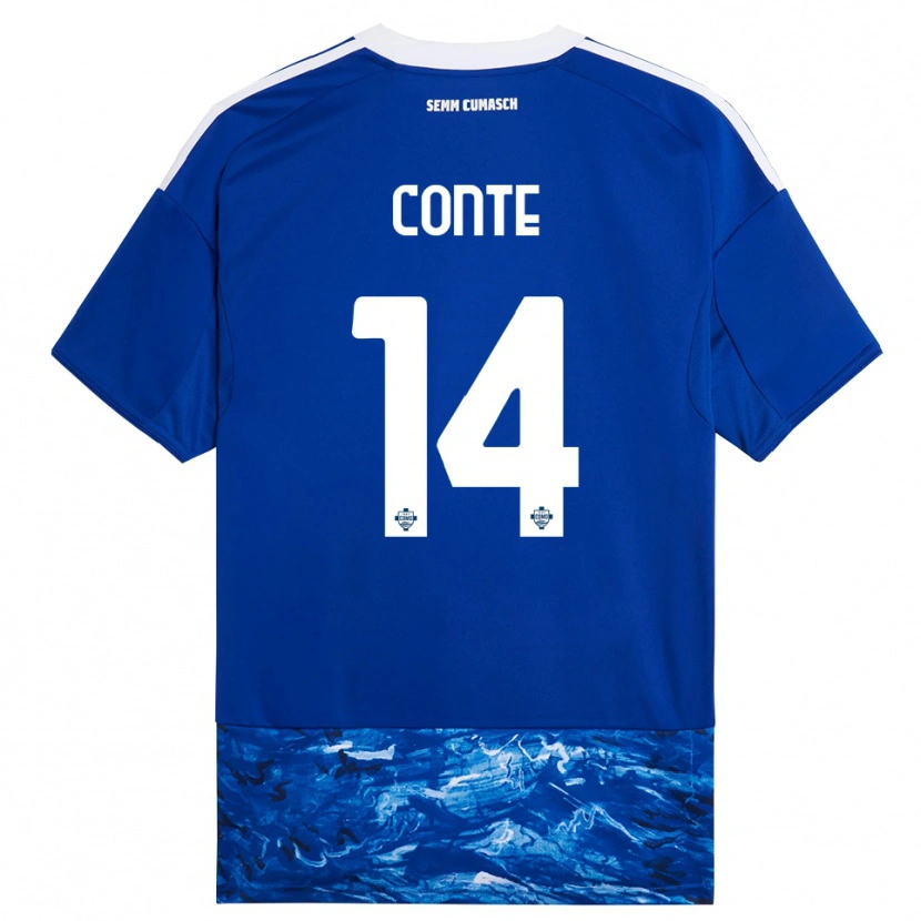 Danxen Kinderen Federico Conte #14 Blauw Wit Thuisshirt Thuistenue 2025/26 T-Shirt