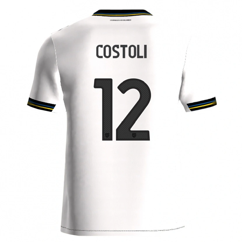 Danxen Kinderen Luca Costoli #12 Wit Zwart Thuisshirt Thuistenue 2025/26 T-Shirt