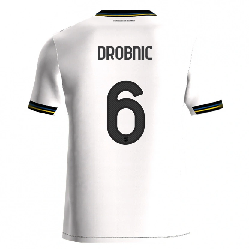 Danxen Kinderen Dominik Drobnic #6 Wit Zwart Thuisshirt Thuistenue 2025/26 T-Shirt