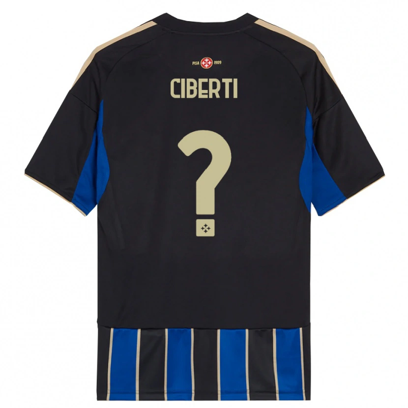 Danxen Kinderen Martino Ciberti #0 Zwart Blauw Thuisshirt Thuistenue 2025/26 T-Shirt
