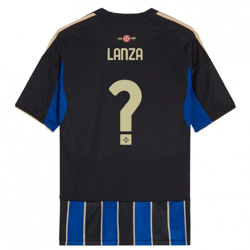 Danxen Kinderen Manuel Lanza #0 Zwart Blauw Thuisshirt Thuistenue 2025/26 T-Shirt