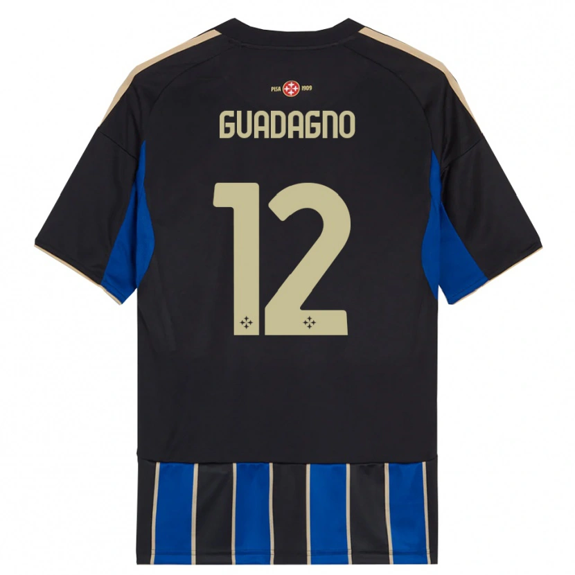 Danxen Kinderen Johan Guadagno #12 Zwart Blauw Thuisshirt Thuistenue 2025/26 T-Shirt