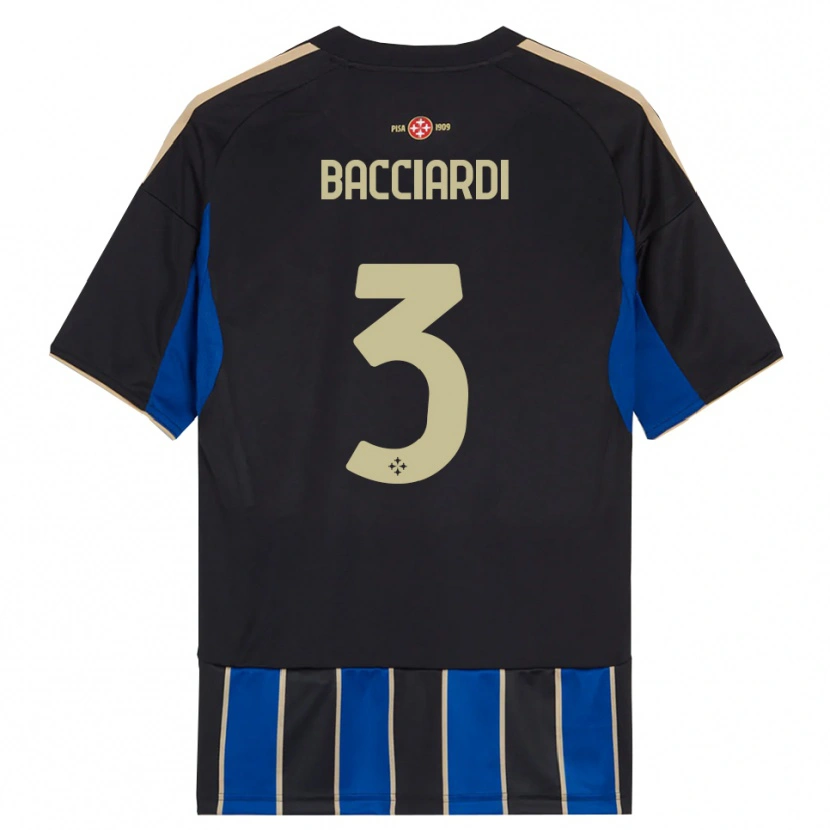 Danxen Kinderen Lorenzo Bacciardi #3 Zwart Blauw Thuisshirt Thuistenue 2025/26 T-Shirt