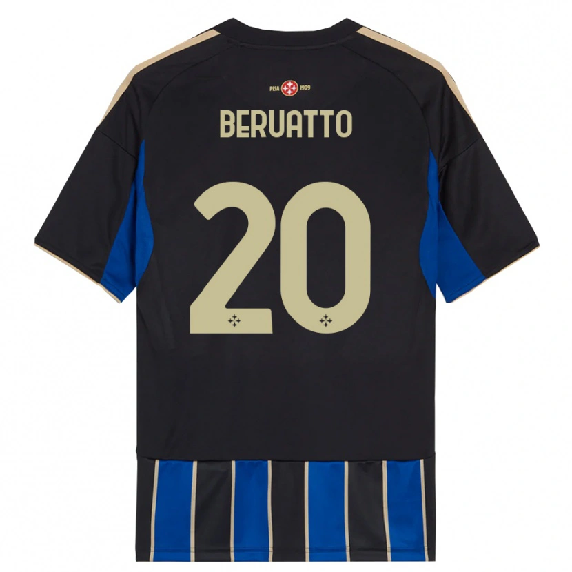 Danxen Kinderen Pietro Beruatto #20 Zwart Blauw Thuisshirt Thuistenue 2025/26 T-Shirt