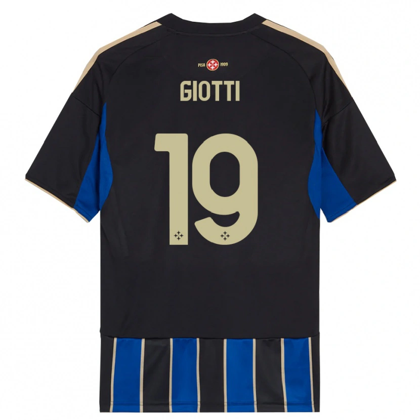 Danxen Kinderen Emanuele Giotti #19 Zwart Blauw Thuisshirt Thuistenue 2025/26 T-Shirt
