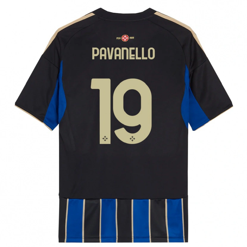 Danxen Kinderen Andrea Pavanello #19 Zwart Blauw Thuisshirt Thuistenue 2025/26 T-Shirt