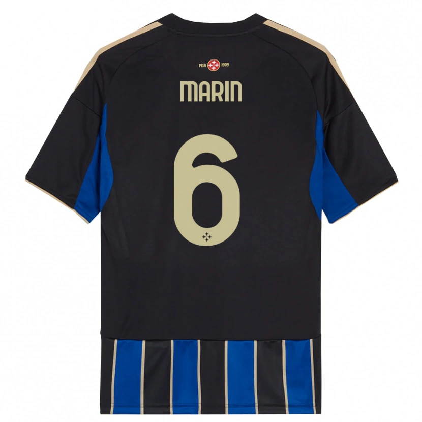 Danxen Kinderen Marius Marin #6 Zwart Blauw Thuisshirt Thuistenue 2025/26 T-Shirt
