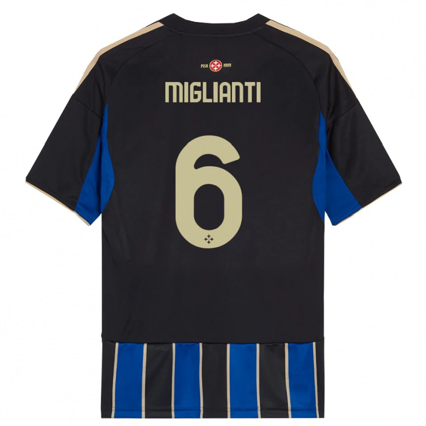 Danxen Kinderen Niccolò Miglianti #6 Zwart Blauw Thuisshirt Thuistenue 2025/26 T-Shirt