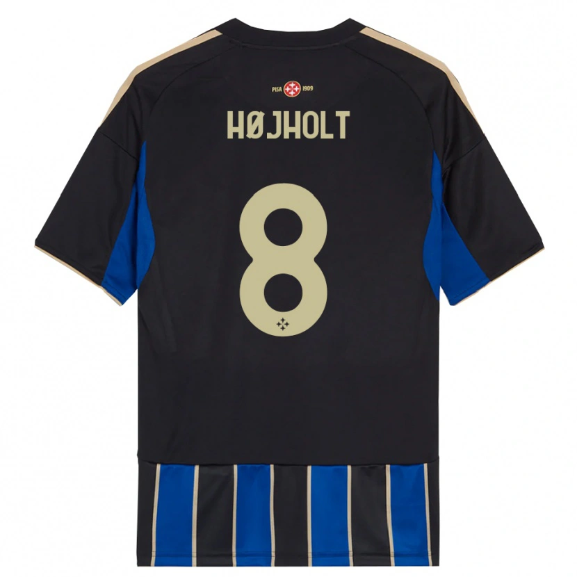 Danxen Kinderen Malthe Højholt #8 Zwart Blauw Thuisshirt Thuistenue 2025/26 T-Shirt
