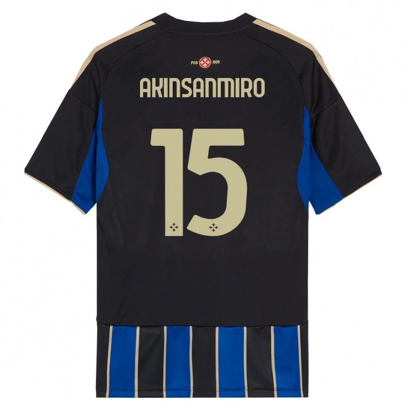 Danxen Kinderen Ebenezer Akinsanmiro #15 Zwart Blauw Thuisshirt Thuistenue 2025/26 T-Shirt