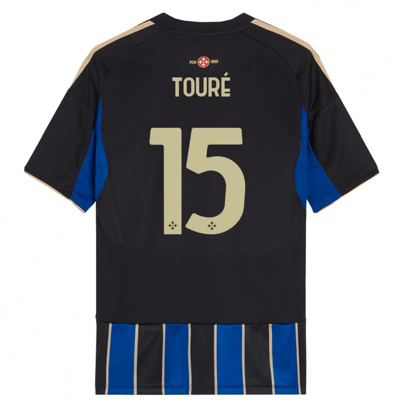 Danxen Kinderen Idrissa Touré #15 Zwart Blauw Thuisshirt Thuistenue 2025/26 T-Shirt