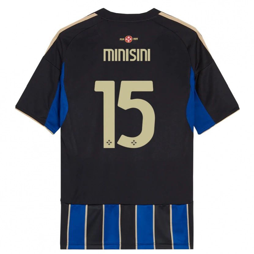 Danxen Kinderen Niccolò Minisini #15 Zwart Blauw Thuisshirt Thuistenue 2025/26 T-Shirt