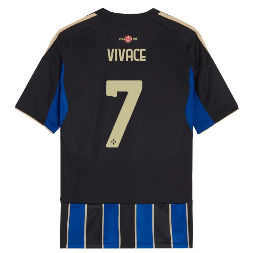 Danxen Kinderen Cristian Vivace #7 Zwart Blauw Thuisshirt Thuistenue 2025/26 T-Shirt