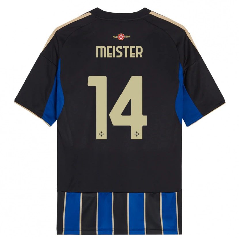 Danxen Kinderen Henrik Meister #14 Zwart Blauw Thuisshirt Thuistenue 2025/26 T-Shirt