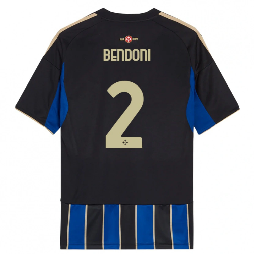 Danxen Kinderen Marco Bendoni #2 Zwart Blauw Thuisshirt Thuistenue 2025/26 T-Shirt