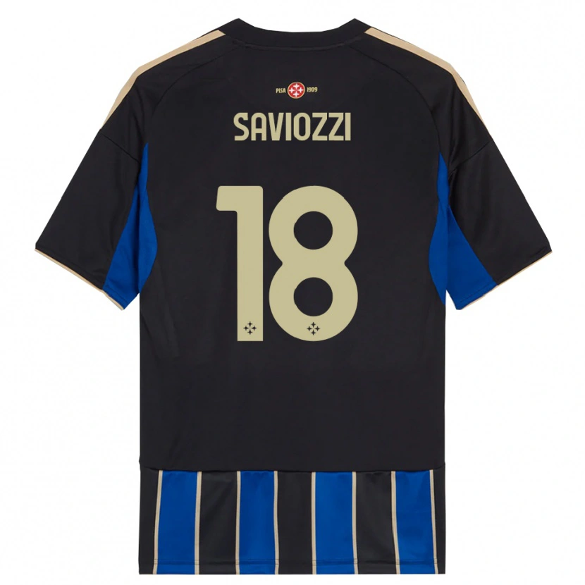 Danxen Kinderen Mattia Saviozzi #18 Zwart Blauw Thuisshirt Thuistenue 2025/26 T-Shirt