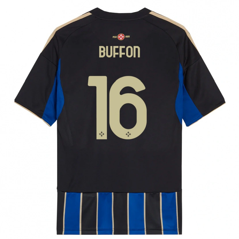 Danxen Kinderen Louis Buffon #16 Zwart Blauw Thuisshirt Thuistenue 2025/26 T-Shirt