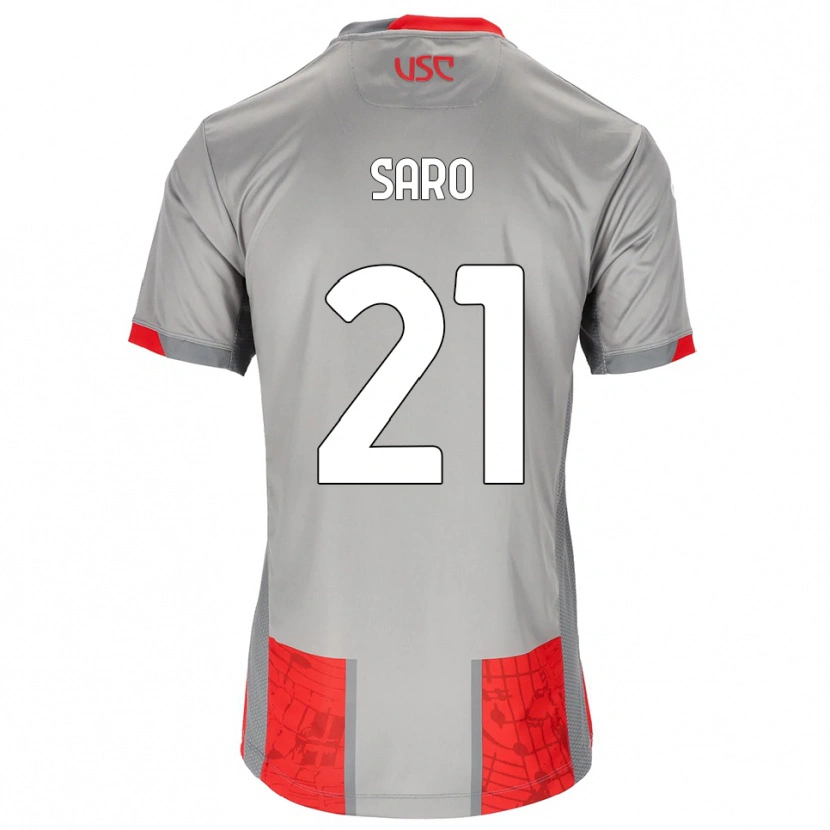 Danxen Kinderen Gianluca Saro #21 Rood Grijs Thuisshirt Thuistenue 2025/26 T-Shirt