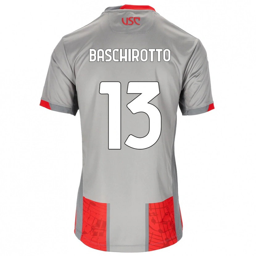 Danxen Kinderen Federico Baschirotto #13 Rood Grijs Thuisshirt Thuistenue 2025/26 T-Shirt