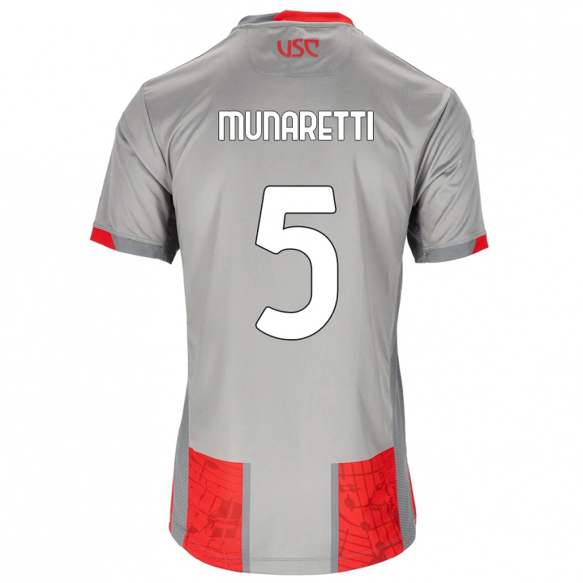 Danxen Kinderen Luca Munaretti #5 Rood Grijs Thuisshirt Thuistenue 2025/26 T-Shirt