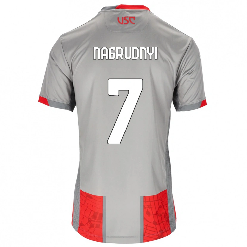 Danxen Kinderen Vladyslav Nagrudnyi #7 Rood Grijs Thuisshirt Thuistenue 2025/26 T-Shirt