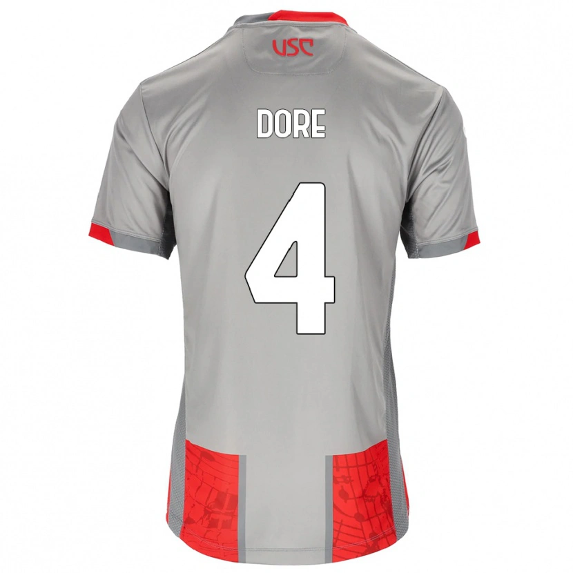 Danxen Kinderen Salvatore Dore #4 Rood Grijs Thuisshirt Thuistenue 2025/26 T-Shirt