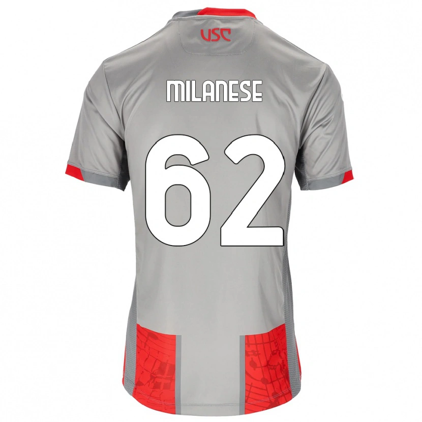 Danxen Kinderen Tommaso Milanese #62 Rood Grijs Thuisshirt Thuistenue 2025/26 T-Shirt
