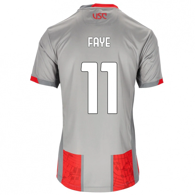 Danxen Kinderen Nouroudine Faye #11 Rood Grijs Thuisshirt Thuistenue 2025/26 T-Shirt