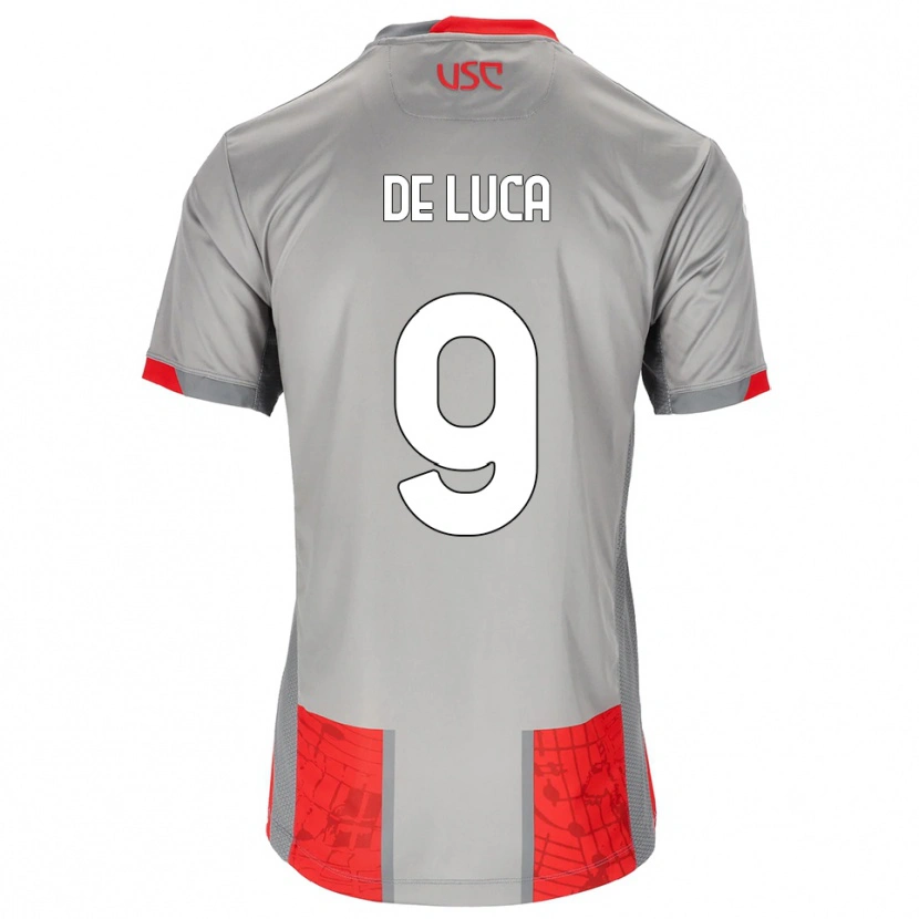 Danxen Kinderen Manuel De Luca #9 Rood Grijs Thuisshirt Thuistenue 2025/26 T-Shirt