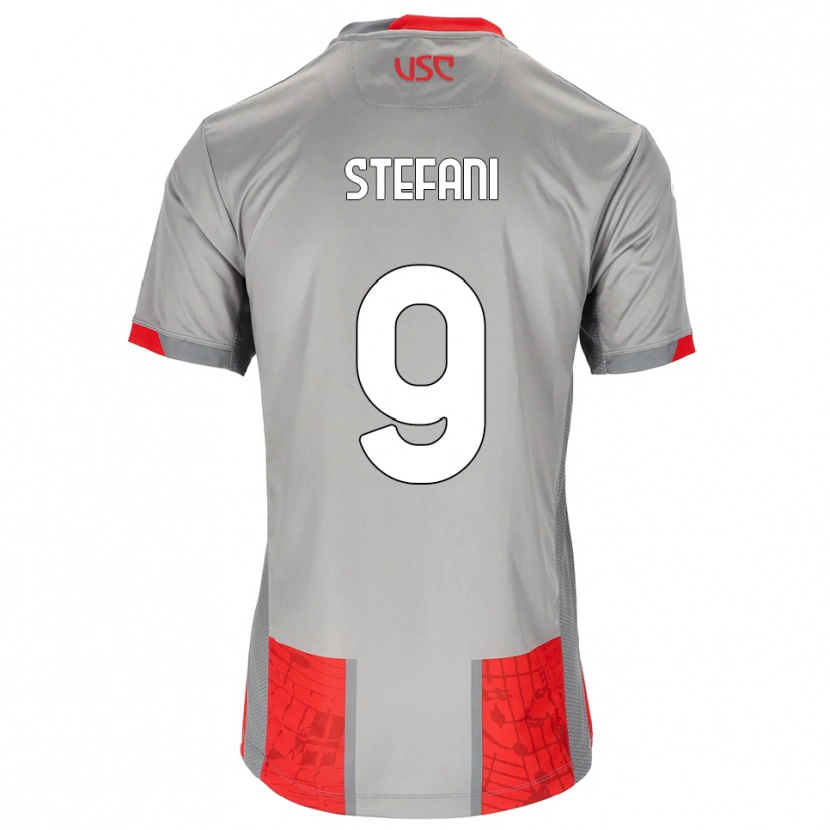 Danxen Kinderen Christian Stefani #9 Rood Grijs Thuisshirt Thuistenue 2025/26 T-Shirt