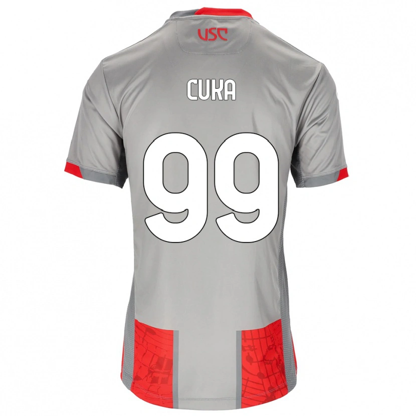 Danxen Kinderen Samuel Cuka #99 Rood Grijs Thuisshirt Thuistenue 2025/26 T-Shirt