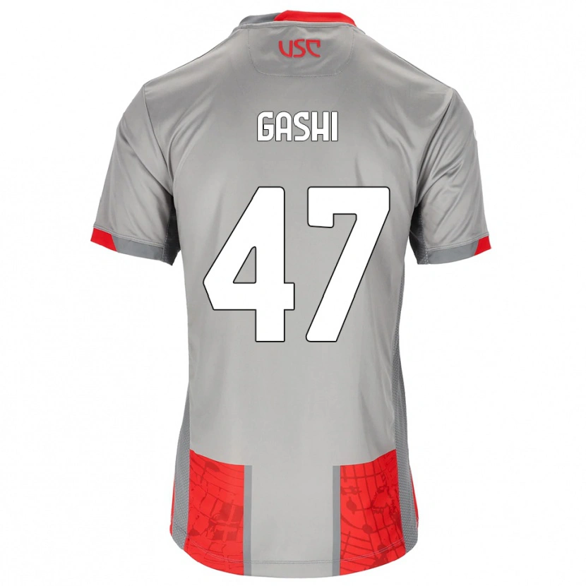 Danxen Kinderen Eduart Gashi #47 Rood Grijs Thuisshirt Thuistenue 2025/26 T-Shirt