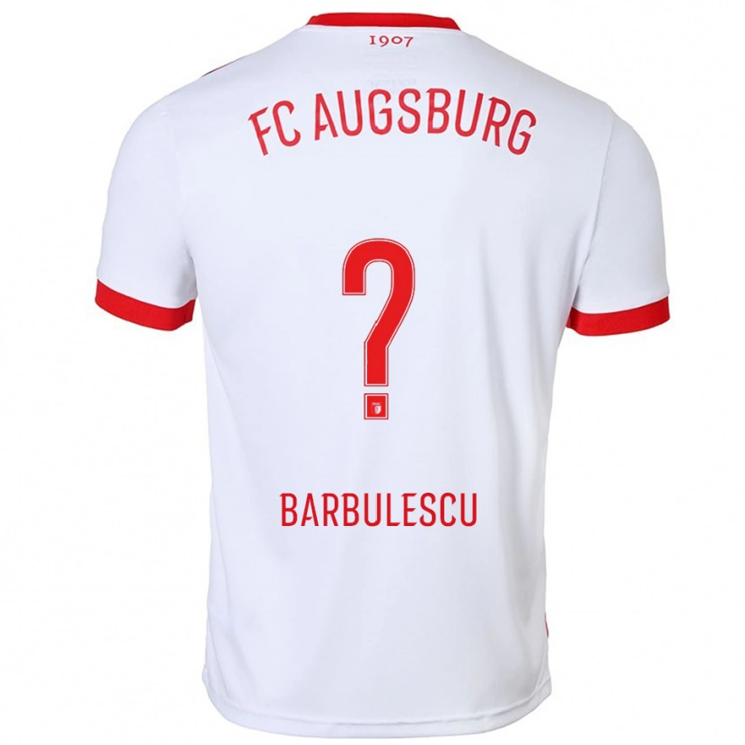 Danxen Kinderen Luca Bărbulescu #0 Wit Rood Thuisshirt Thuistenue 2025/26 T-Shirt