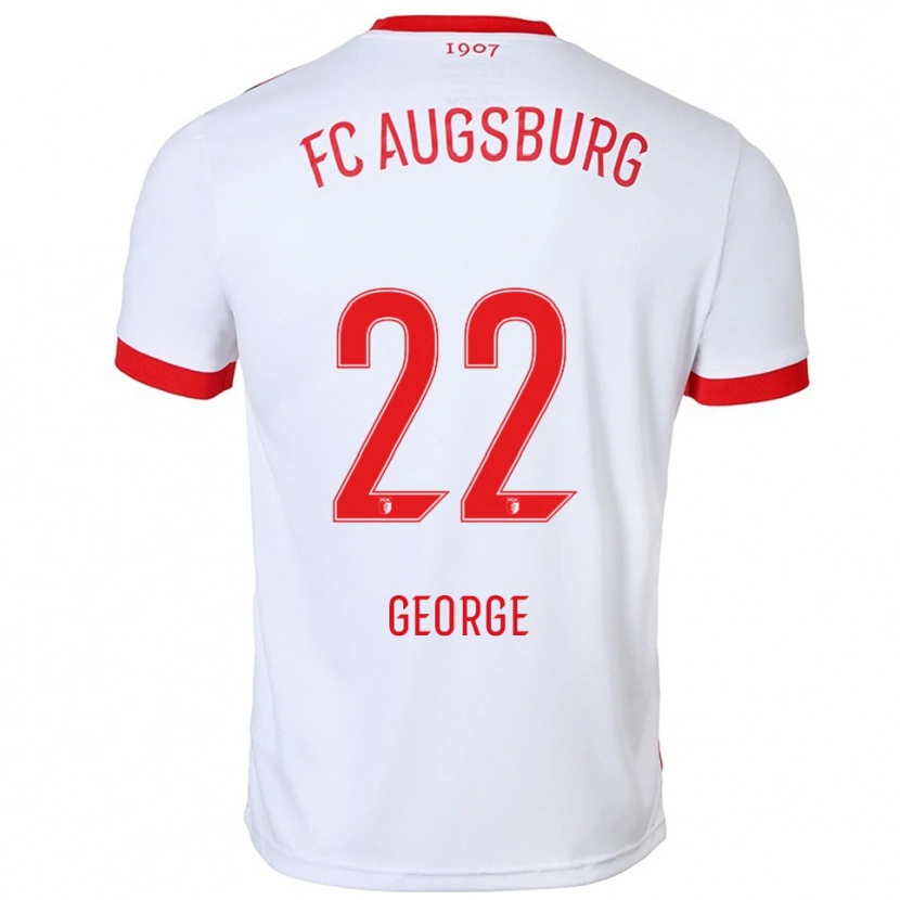 Danxen Kinderen Noah George #22 Wit Rood Thuisshirt Thuistenue 2025/26 T-Shirt