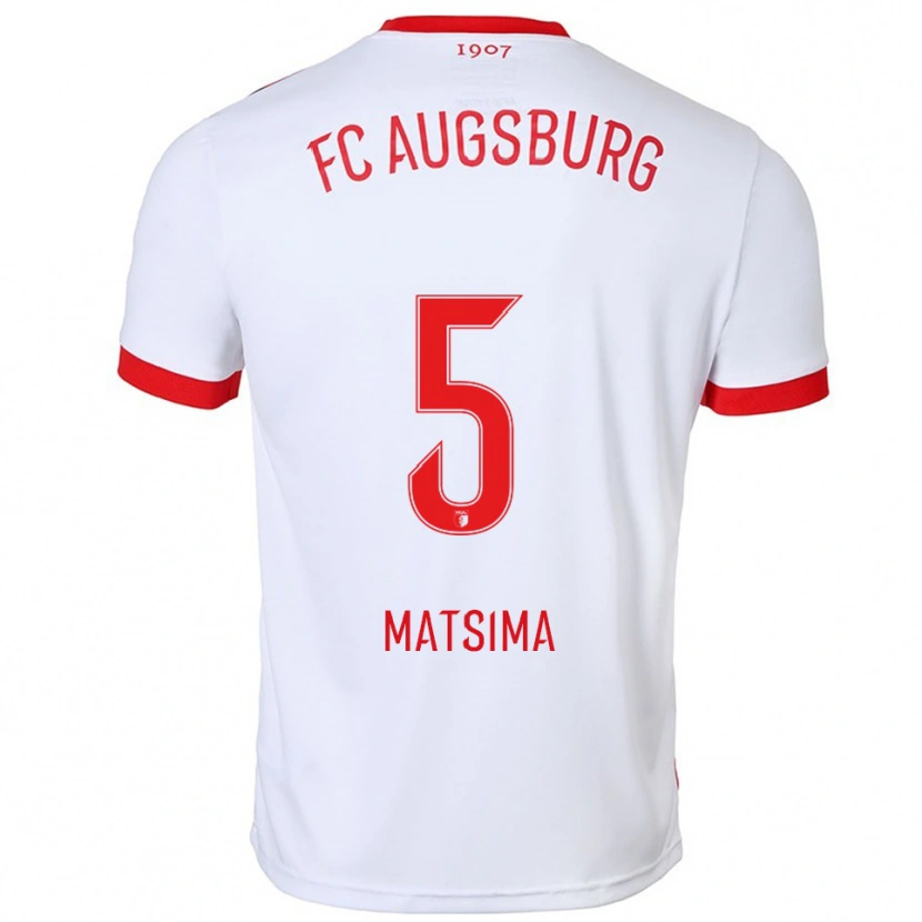 Danxen Kinderen Chrislain Matsima #5 Wit Rood Thuisshirt Thuistenue 2025/26 T-Shirt
