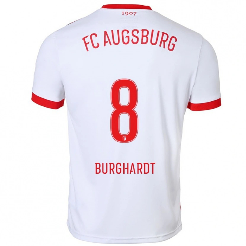 Danxen Kinderen Kilian Burghardt #8 Wit Rood Thuisshirt Thuistenue 2025/26 T-Shirt