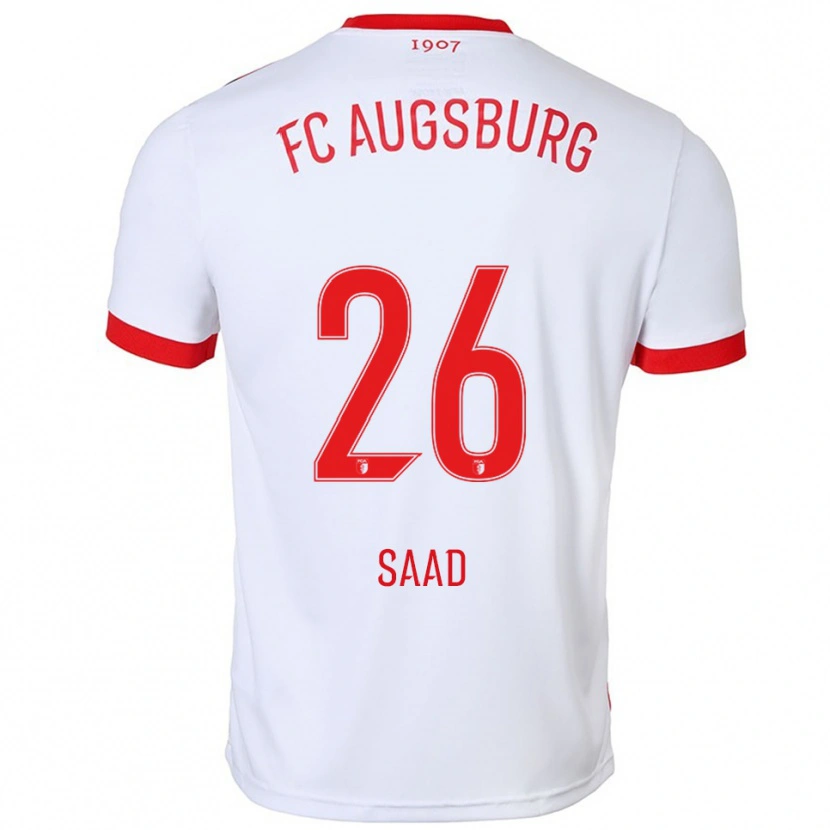 Danxen Kinderen Elias Saad #26 Wit Rood Thuisshirt Thuistenue 2025/26 T-Shirt