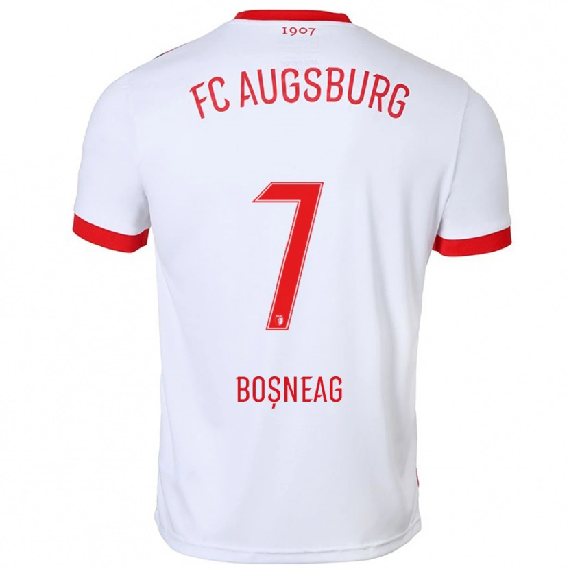 Danxen Kinderen Ioan Boșneag #7 Wit Rood Thuisshirt Thuistenue 2025/26 T-Shirt