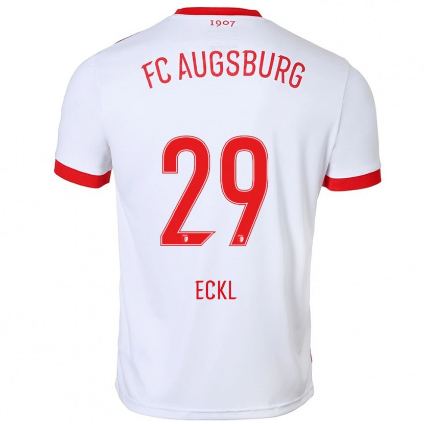 Danxen Kinderen Florian Eckl #29 Wit Rood Thuisshirt Thuistenue 2025/26 T-Shirt