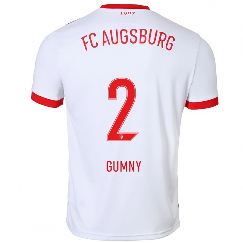 Danxen Kinderen Robert Gumny #2 Wit Rood Thuisshirt Thuistenue 2025/26 T-Shirt