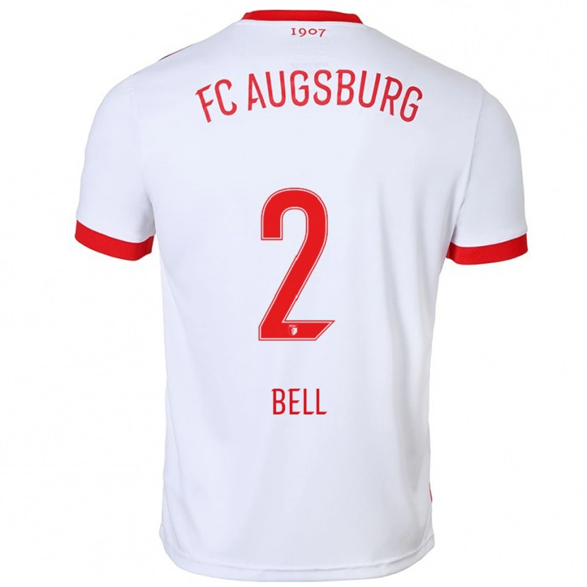 Danxen Kinderen Julian Bell #2 Wit Rood Thuisshirt Thuistenue 2025/26 T-Shirt