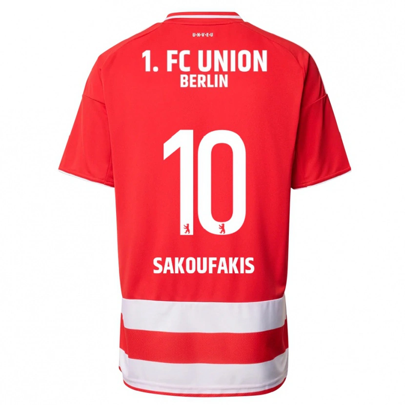 Danxen Kinderen Theodor Sakoufakis #10 Rood Wit Thuisshirt Thuistenue 2025/26 T-Shirt