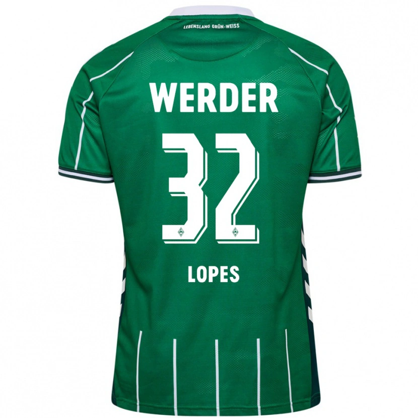 Danxen Kinderen Eugenio Lopes #32 Groen Wit Thuisshirt Thuistenue 2025/26 T-Shirt