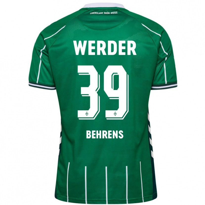 Danxen Kinderen Jette Behrens #39 Groen Wit Thuisshirt Thuistenue 2025/26 T-Shirt