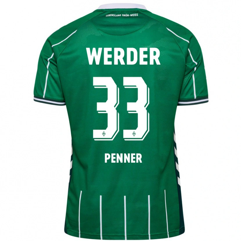 Danxen Kinderen Maria Penner #33 Groen Wit Thuisshirt Thuistenue 2025/26 T-Shirt