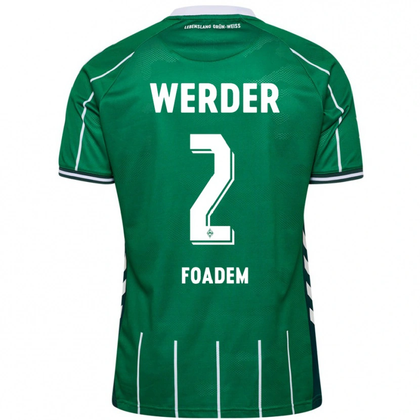 Danxen Kinderen Yann Styve Tchouambou Foadem #2 Groen Wit Thuisshirt Thuistenue 2025/26 T-Shirt